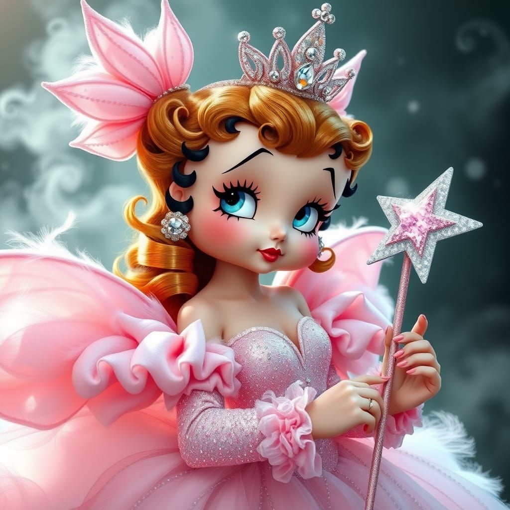 Enchanted Fairy Tale Princess in Whimsical Pink Gown