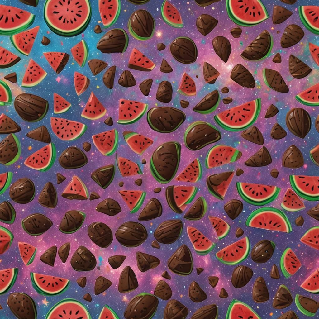Chocolate Watermelon: Holographic Cosmic Illustration