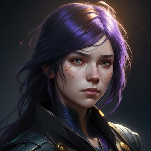 Detailed Portrait of a Purple Newt