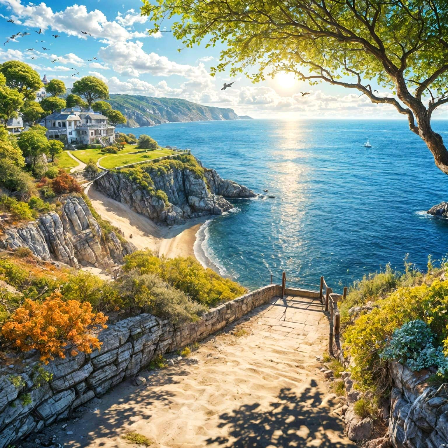 Vivid Seascape in Bright Colors, Ultra HD