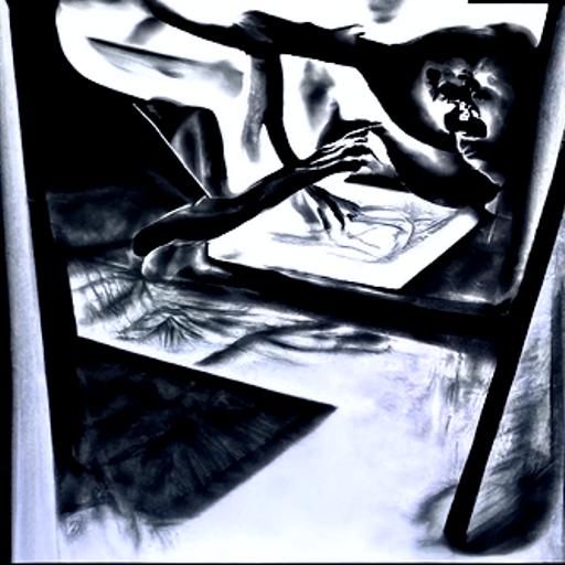 Backlit Charcoal Drawing: Inaction Despite Fear