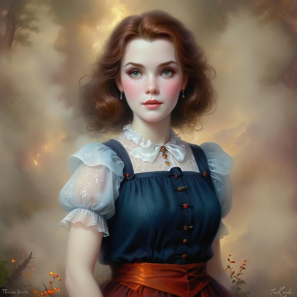 Ethereal Witch in a Hyperdetailed Fantasy Landscape