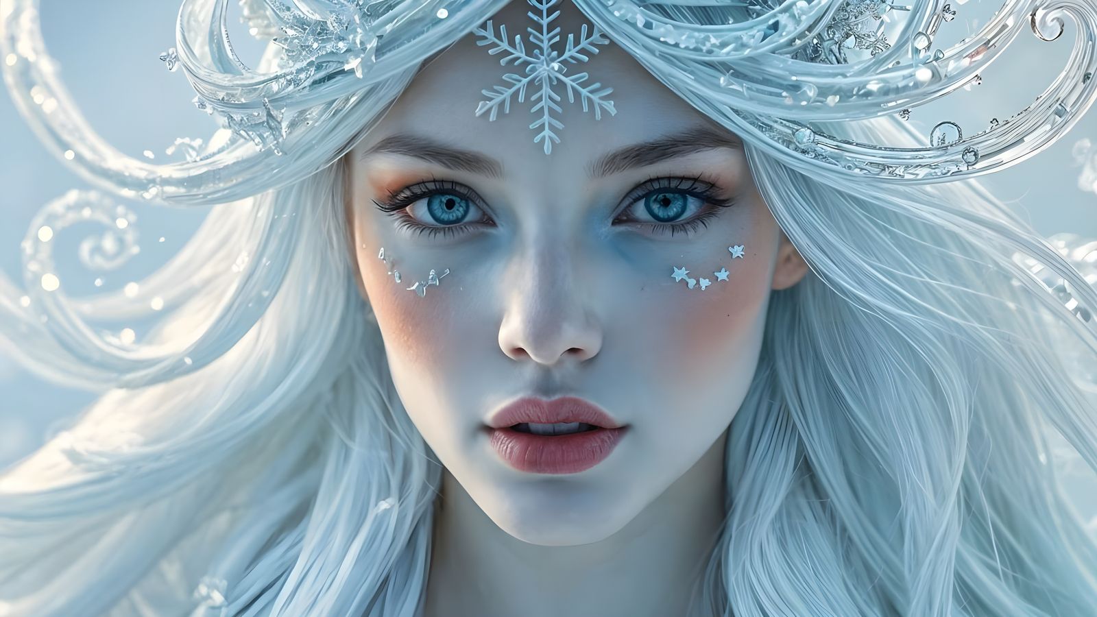 Breathtaking Ice Goddess of Transcendent Beauty