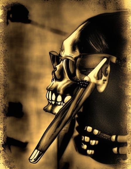 Defiant Skeleton Illustration