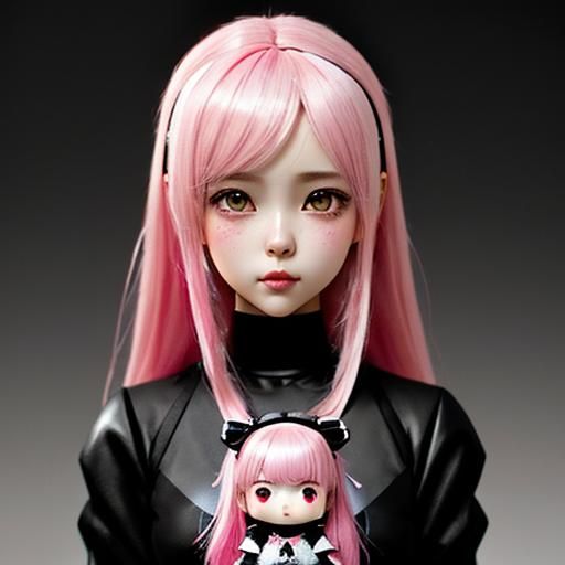 Pastel Kawaii Doll in Studio Photo