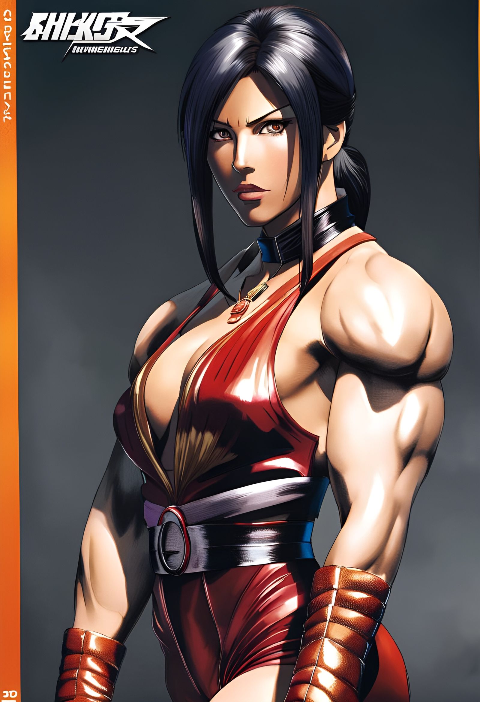 Ultra Detailed  anime portrait of Female bodybuilder Anastasia Leonova,Full Body View, as a The King of Fighters Fiction...