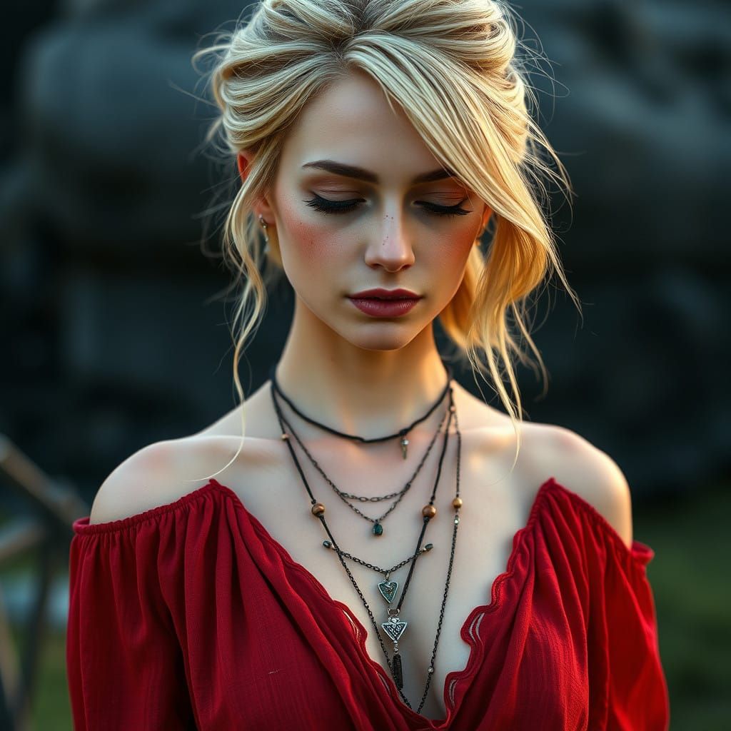 Stunning Bohemian Woman in Dark Fantasy Style