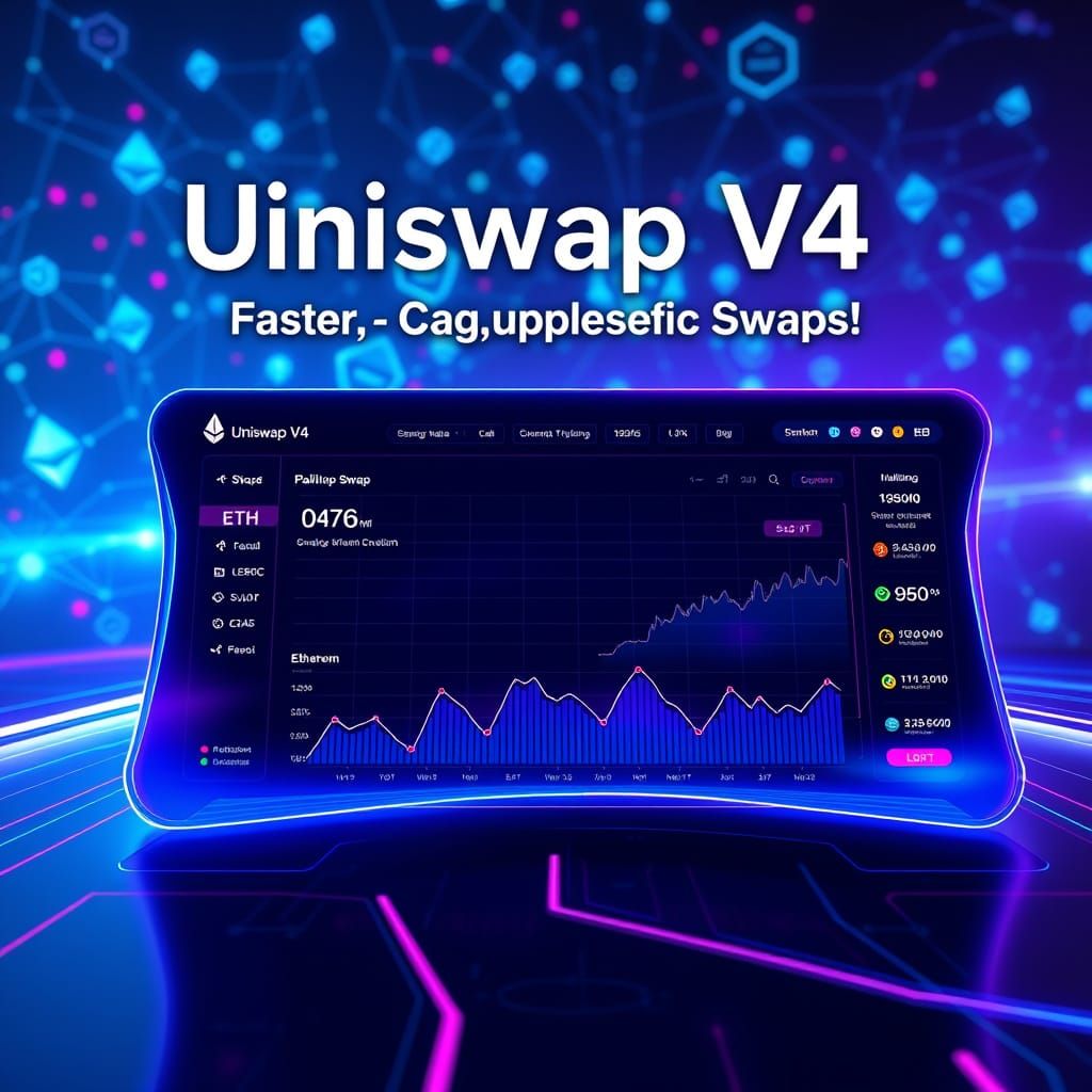 Futuristic DeFi Trading Interface Showcases Uniswap V4 Effic...