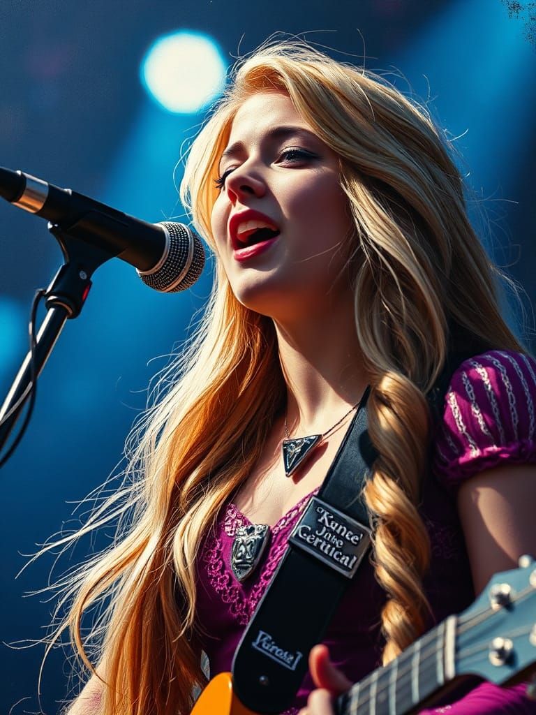 Rapunzel as Rock Star: Impasto Acrylic Portrait