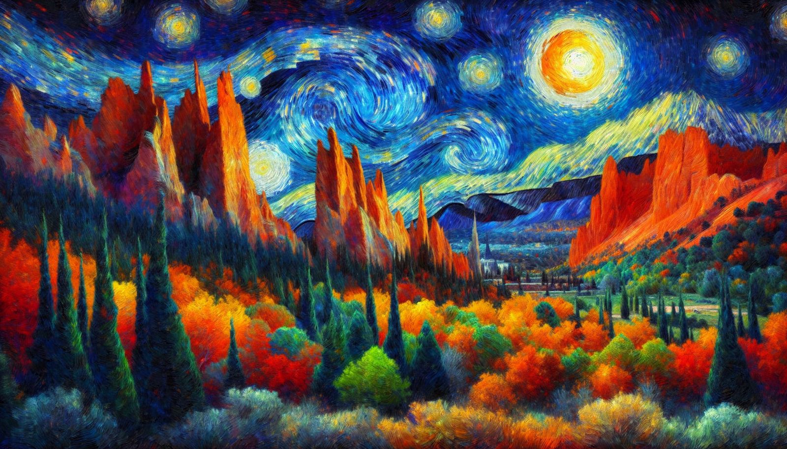 Garden of the Gods Under Starry Night Sky