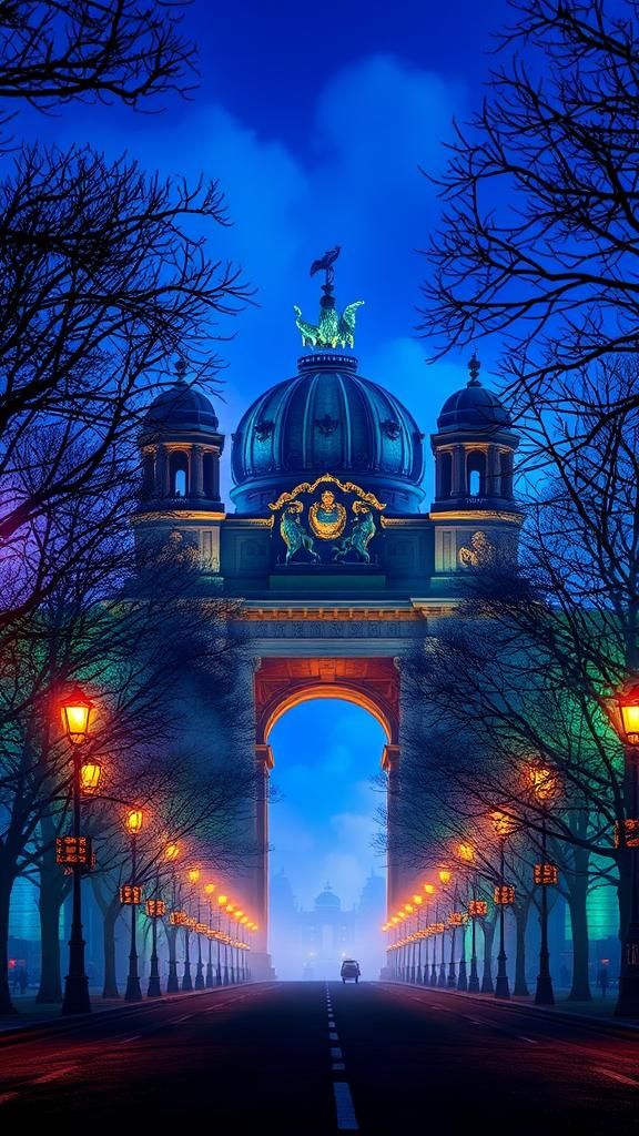 Berlin Siegessaule in Ethereal Mist, Fantasy Concept Art