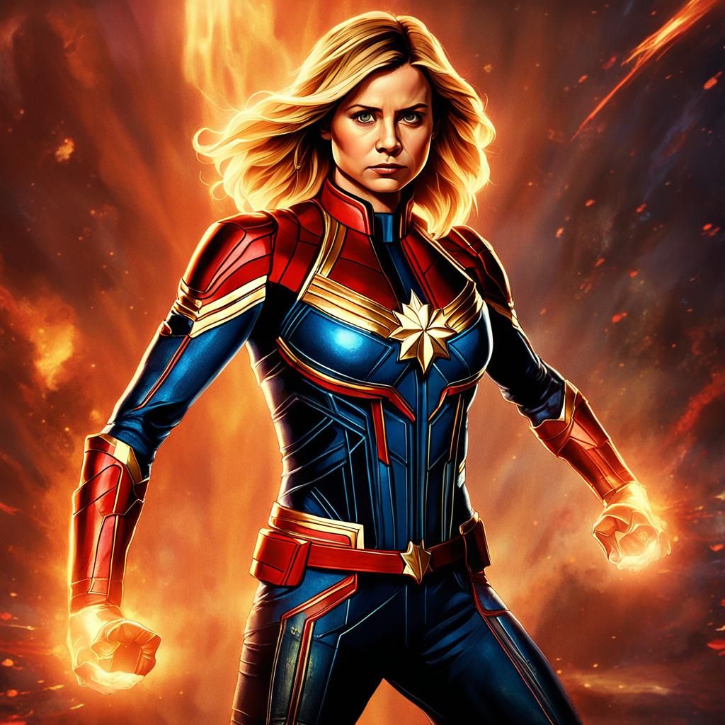 Buffy Summers as Captain Marvel: Fantasy Illustration