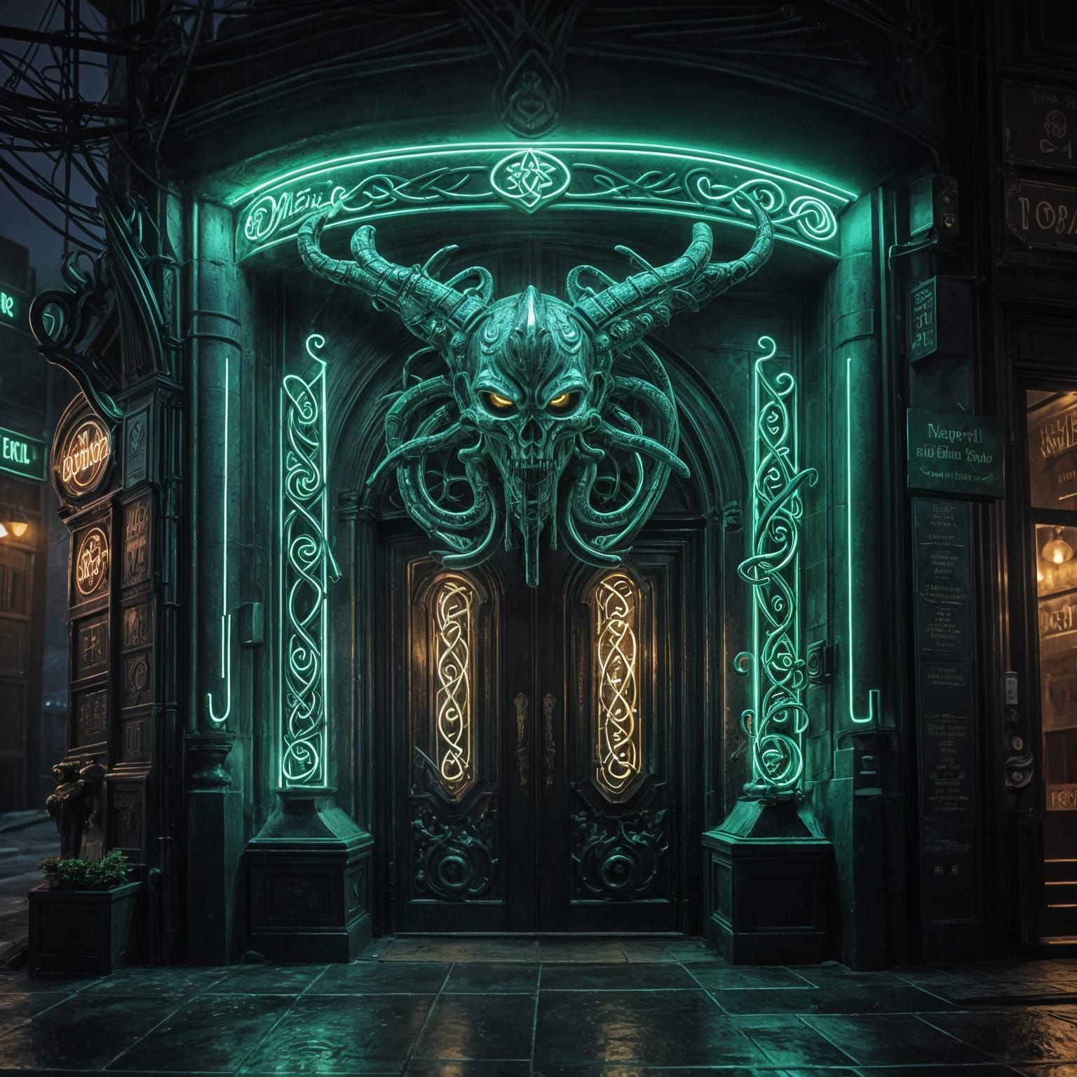 Celtic Knot Neon Sign in Sci-Fi Bar