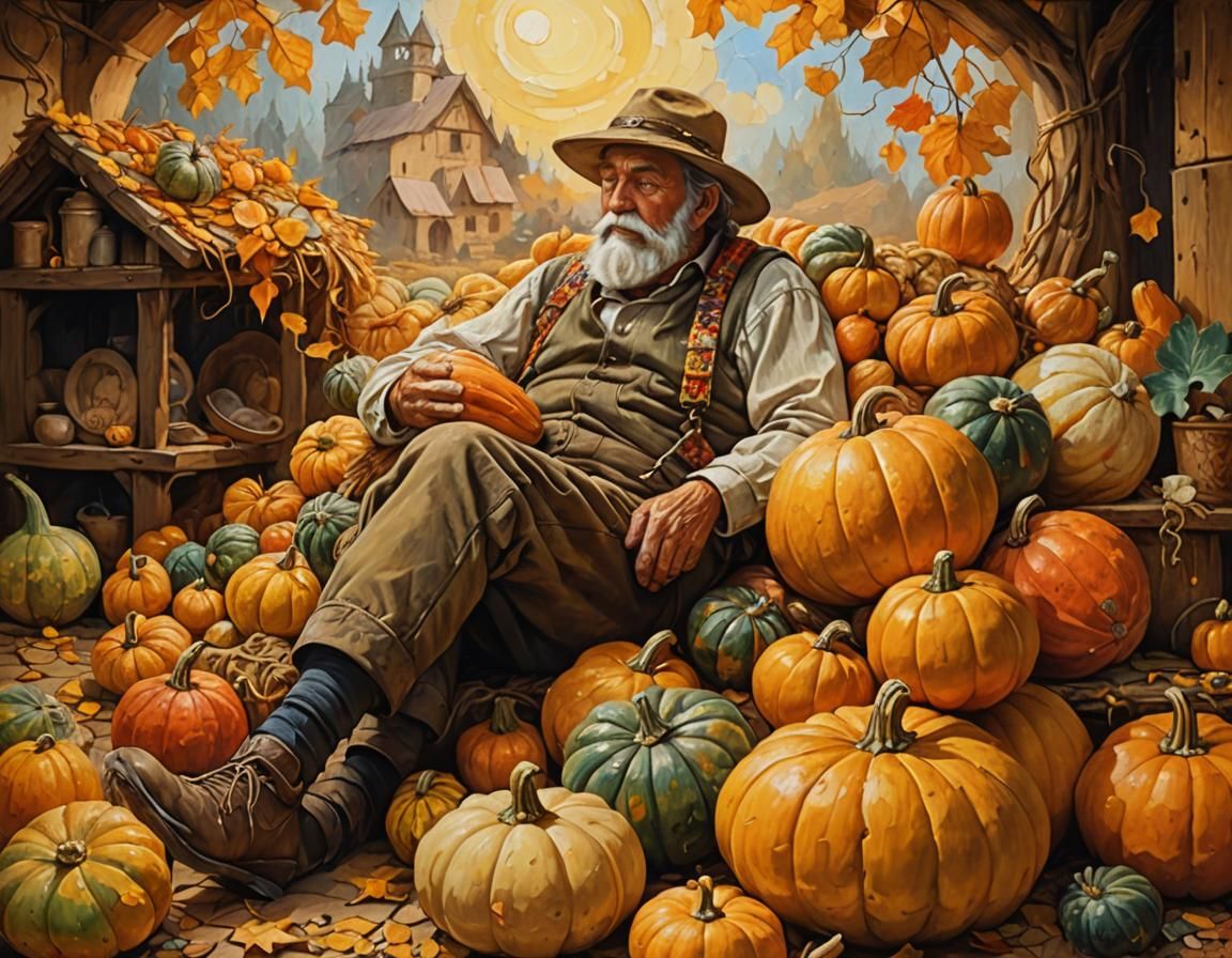 Farmer's Nap: Renaissance Impasto Oil Painting