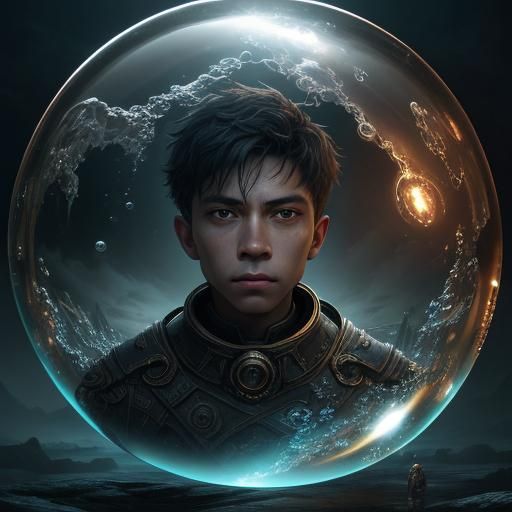 Boy Sees Past Through Bubble: Digital Matte Painting