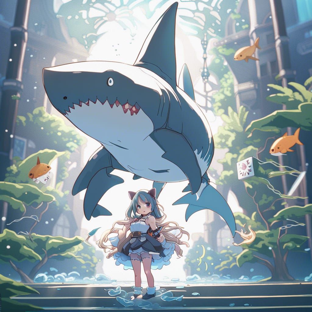 cute shark anime
