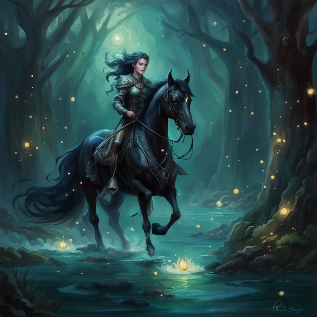 Elven Centaur Dancing in Twilight, Ethereal Fantasy