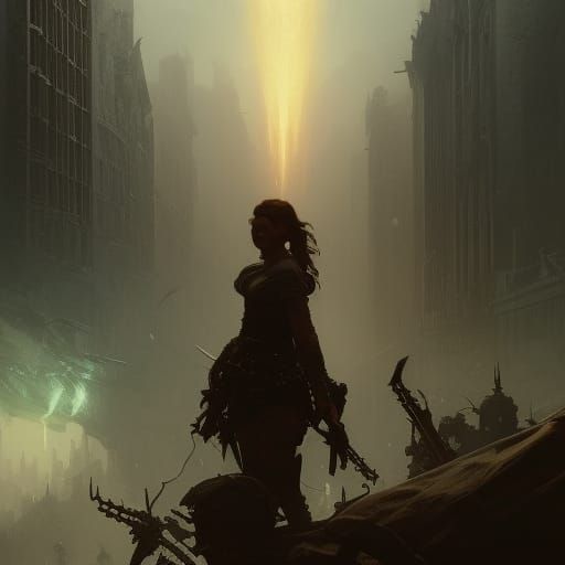 Epic War Scene in Dark Fantasy Style