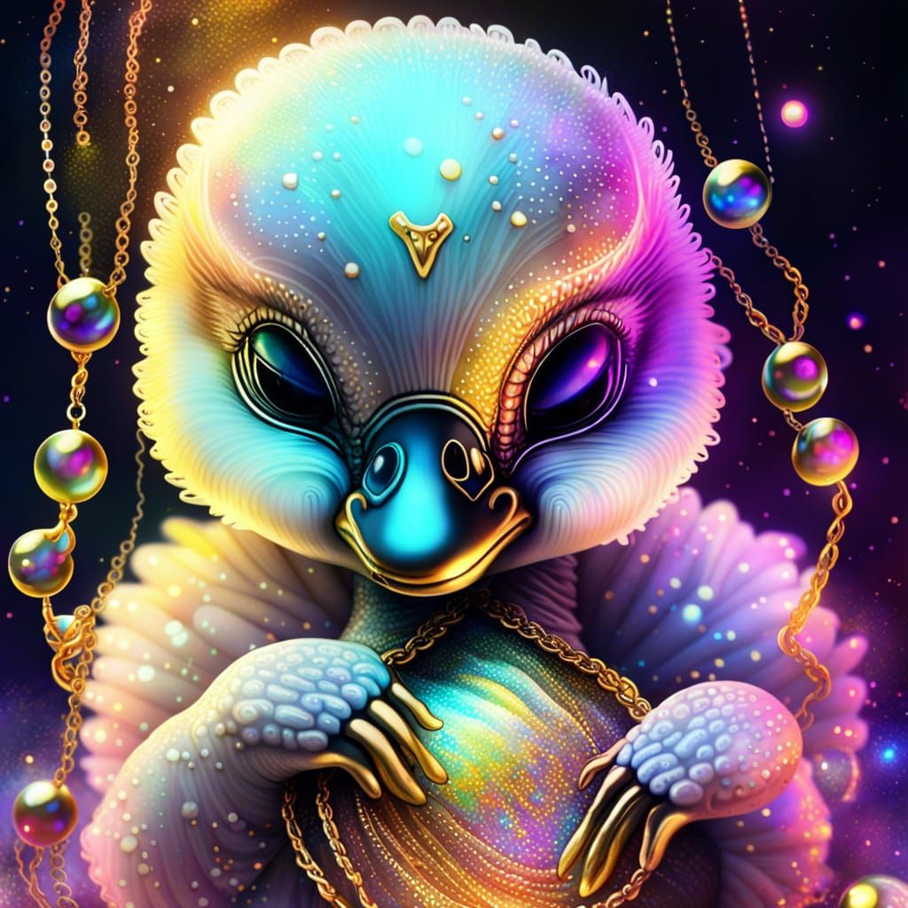 Astral Alien Swan Shakes Off Cosmic Dust