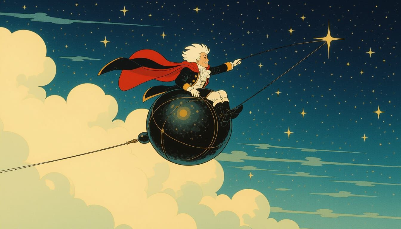 Baron Munchausen's Starry Flight: Miyazaki-esque Adventure