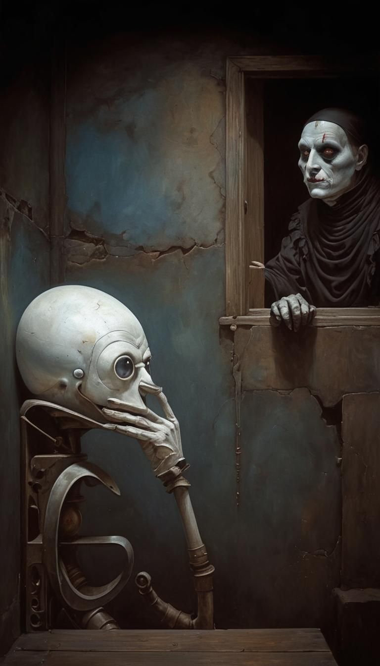 Intense Pressure: A Gothic, Surreal Photorealistic Image