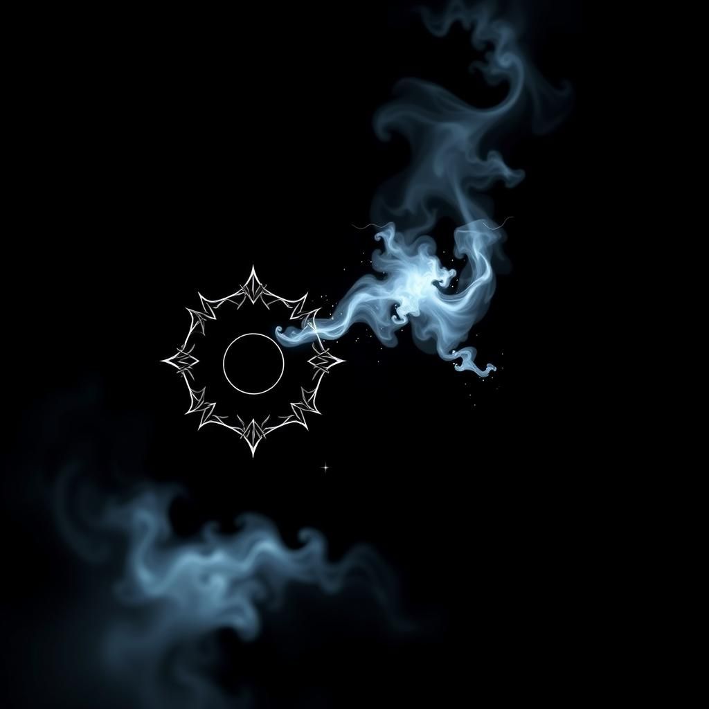 Abstract Magic Shapes on Black Background