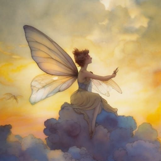 Cloud dwelling Sylphs orchestrating sunset