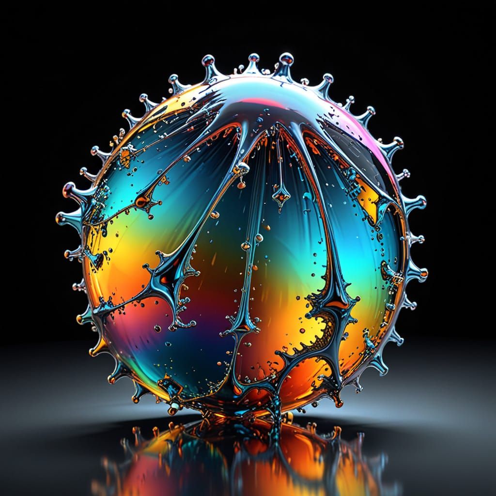 64D Rendered Amorphous Blob with Infinite Conifold Spikes