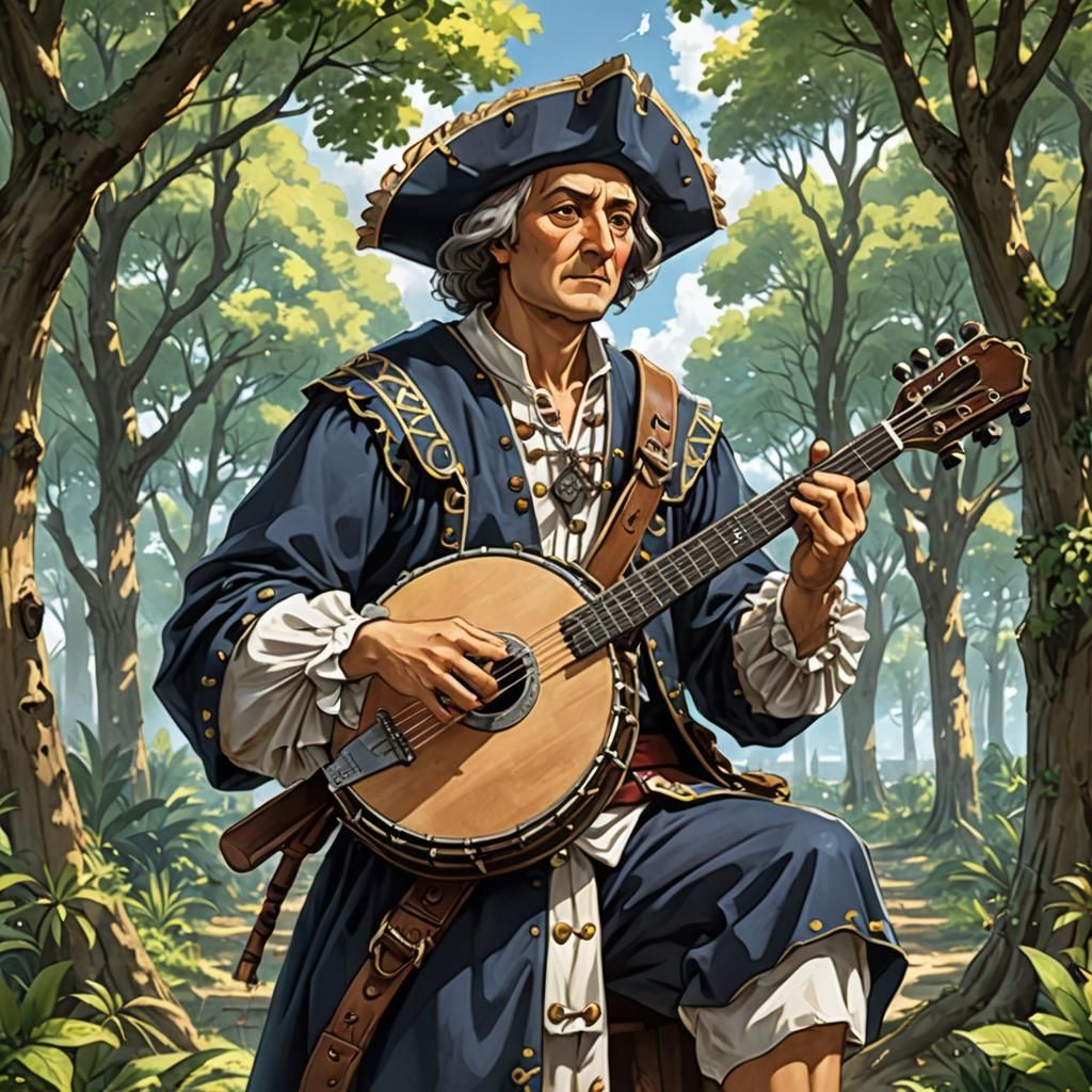 Columbus Plays Banjo in Anime Style