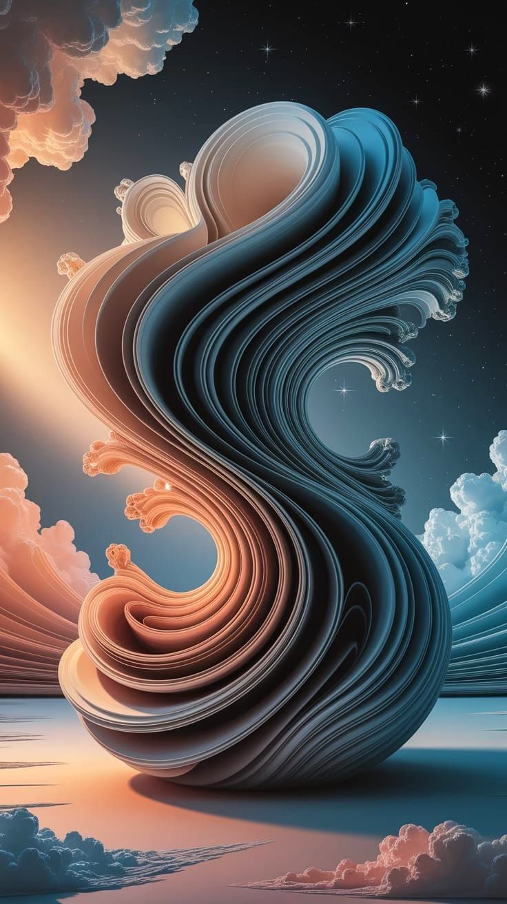 Abstract Sculpture Art Masterpiece in a Heavenly Realm