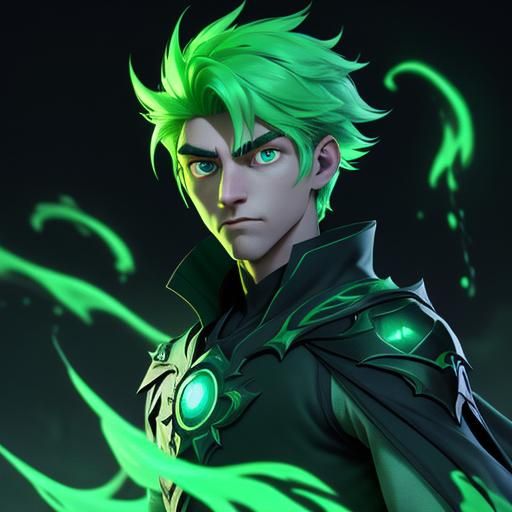 Ethereal Anime Ghost with Glowing Cape