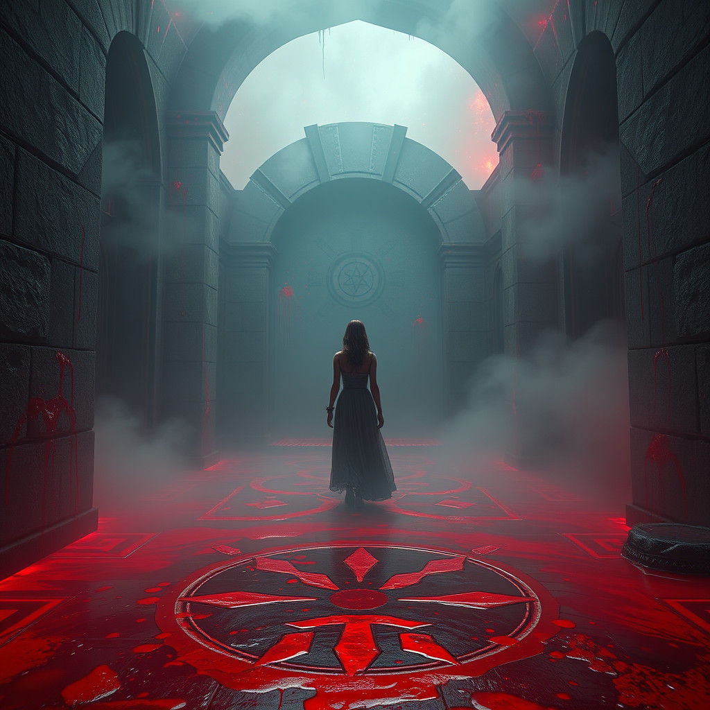 Surreal Bloodbath Dreamscape in Dark Fantasy Style