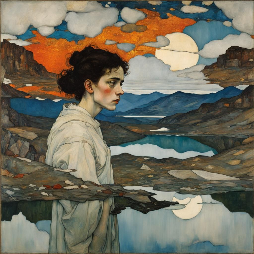 Shattered Mirror: Double Exposure Masterpiece Painting