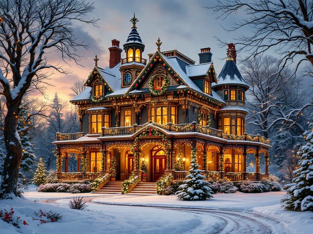 Victorian Christmas Elegance in Winter Wonderland