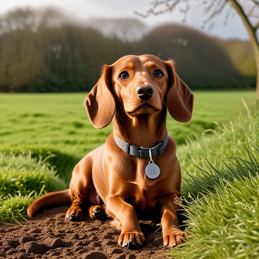 Dachshund with Blanket near Fireplace