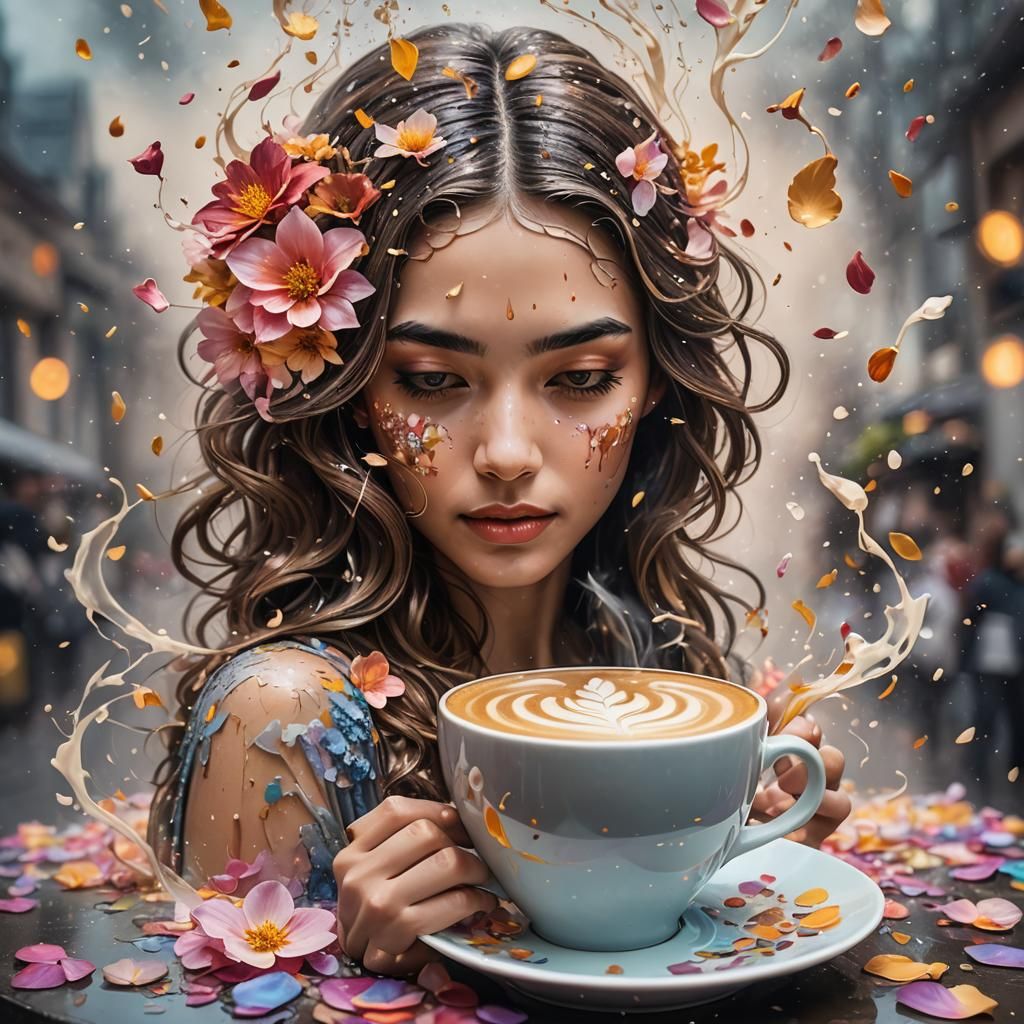 Latte Art: A Woman Blossoms in a Fairytale World