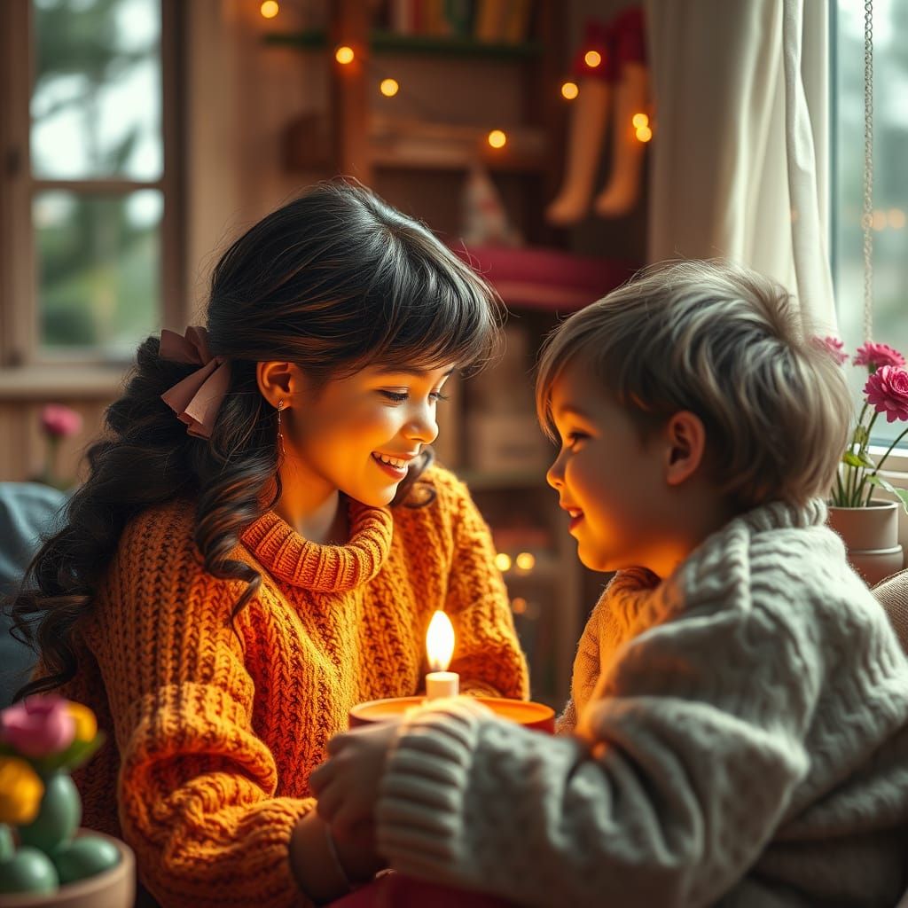 Wholesome Magic Realism Scene in Epic Detail