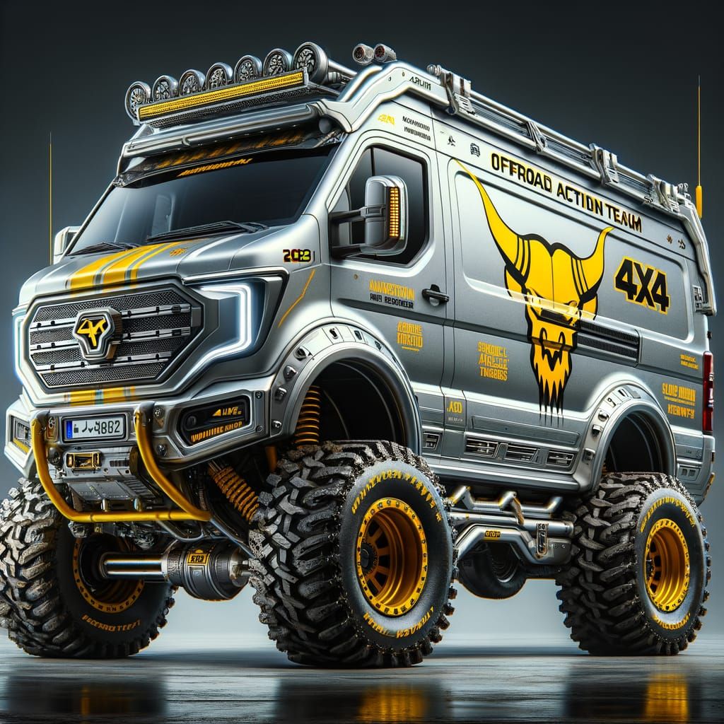 Offroad Van Rendering with Bull Emblem
