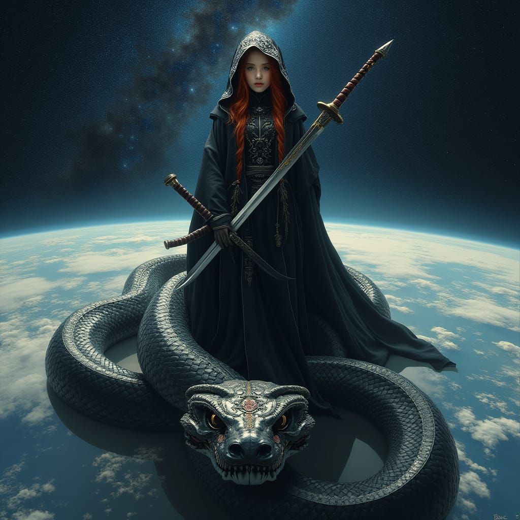 Ethereal Warrior Empowered by Celestial Forces