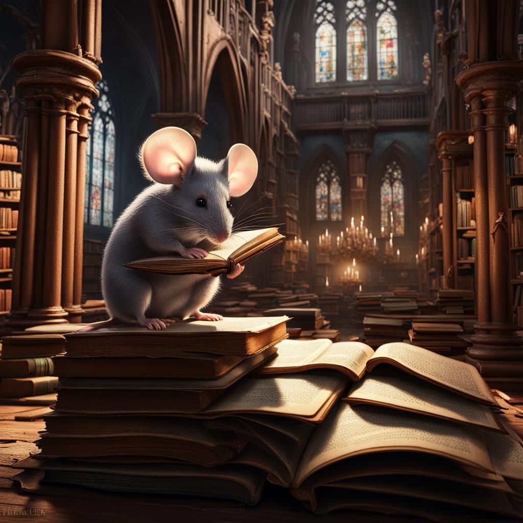 Mouse Reader in Enchanted Tree Library