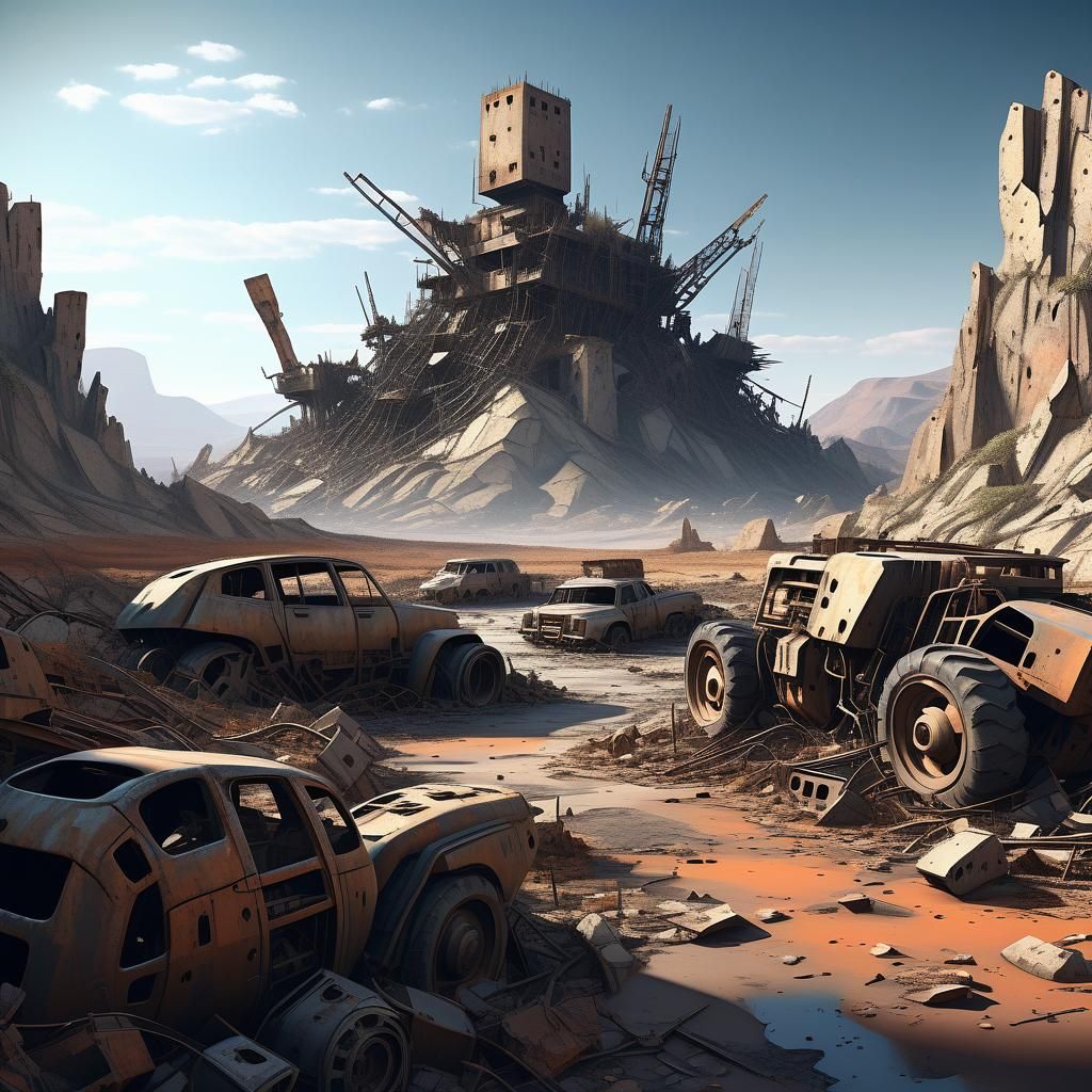 Dystopian Wasteland: Maximalist Digital Matte Painting