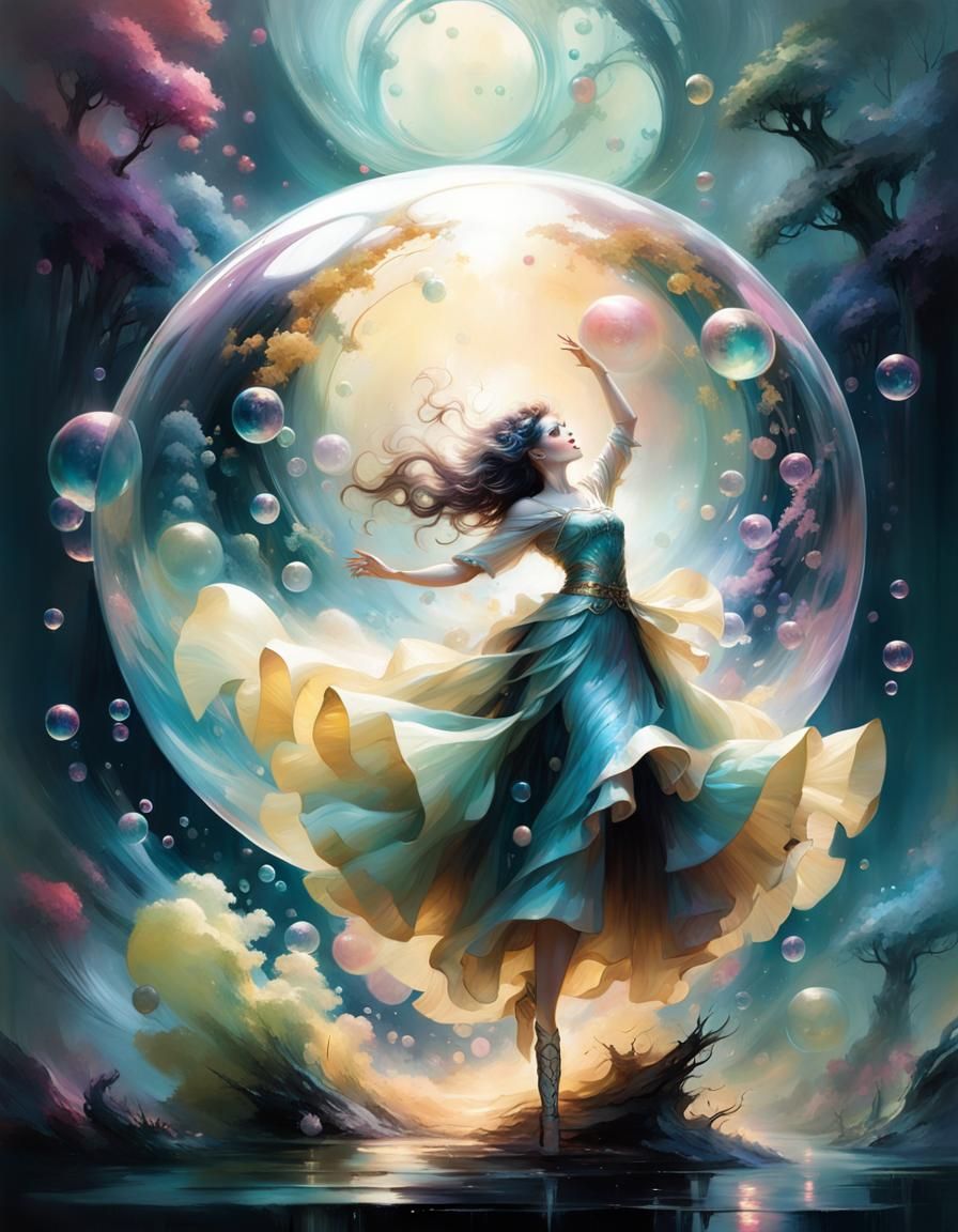 Magical Bubble Dancer: Intricate and Elegant Artwork
