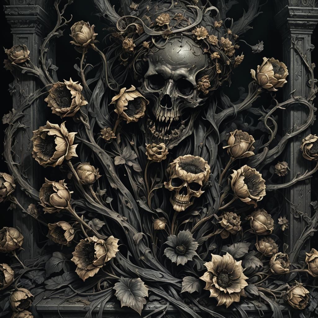 Dark Fantasy: Fried Flowers on an Altar