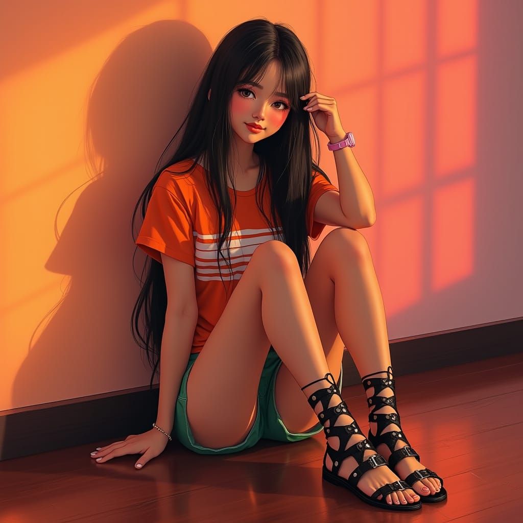 Gentle Filipina Goddess in Vibrant Surroundings