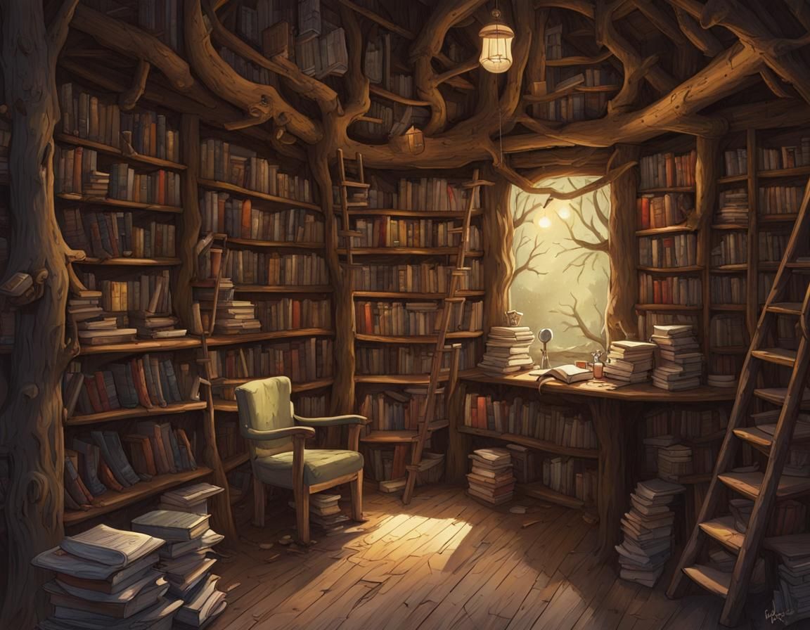 Sinister Bookstore in a Treehouse