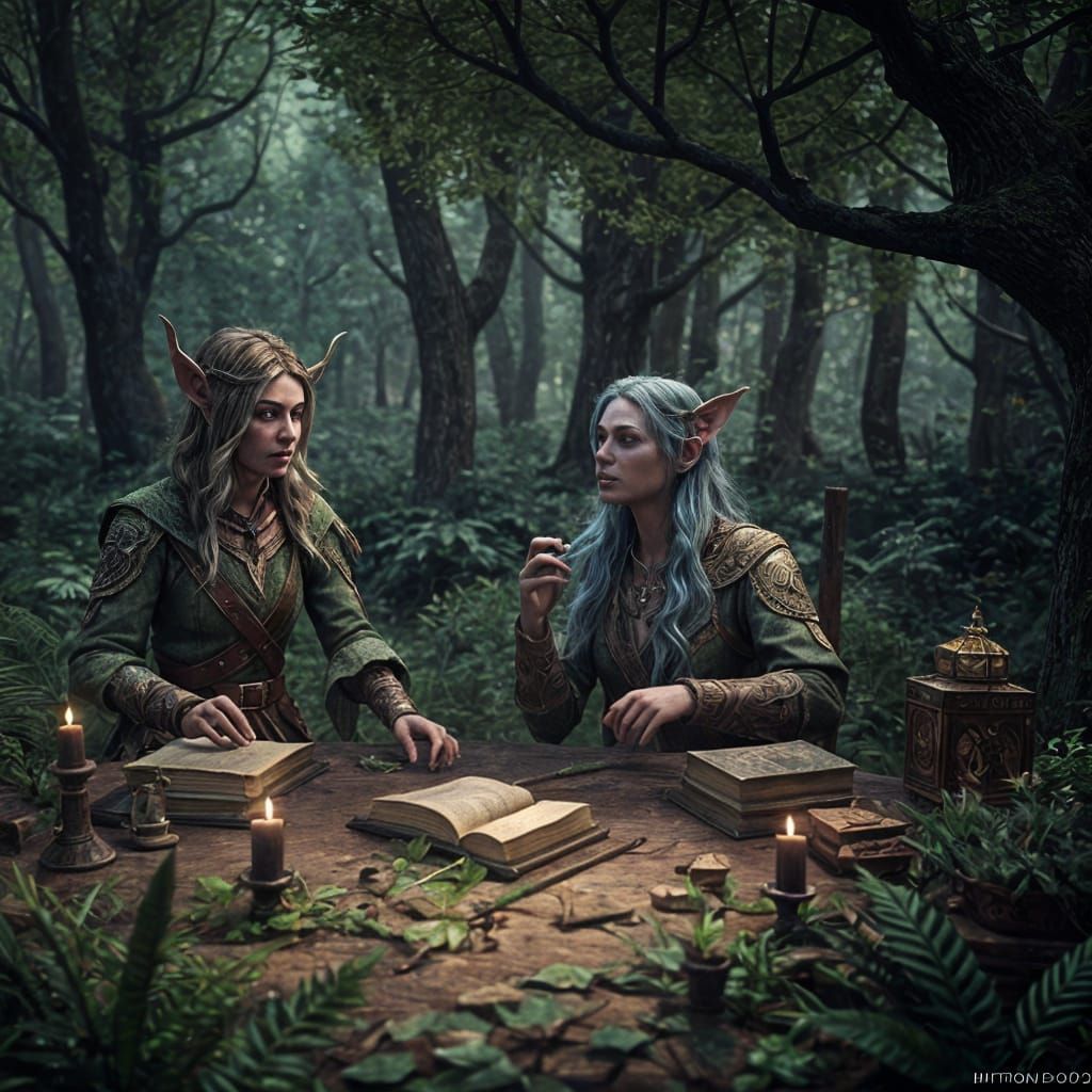 Enchanted Book in Wood Elf Forest, 3D Render