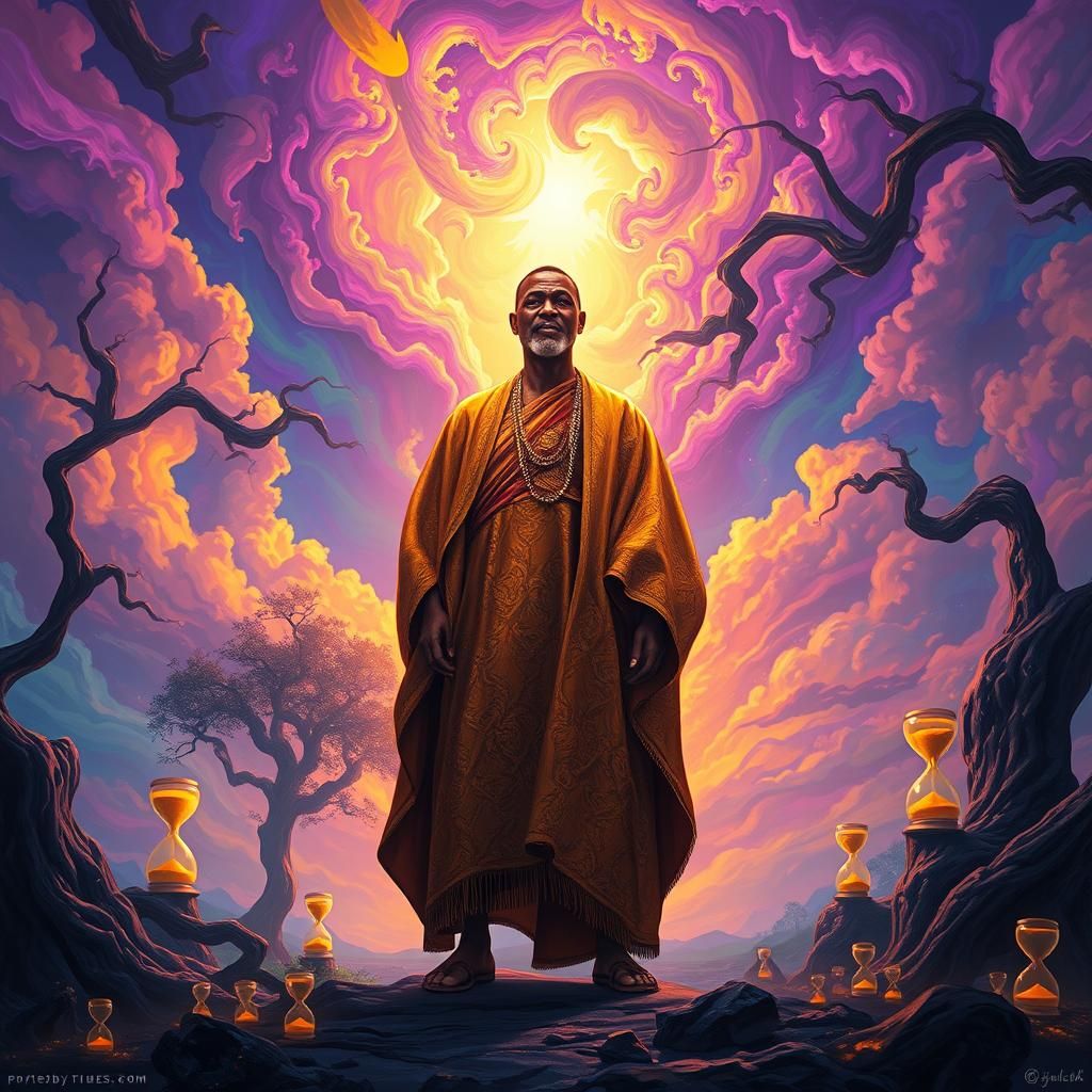 Ghanaian Vocalist in Mystical Dreamscape: Digital Art