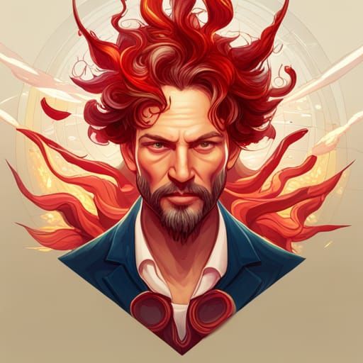 Fiery God with Chili Fruit: Fantasy Portrait