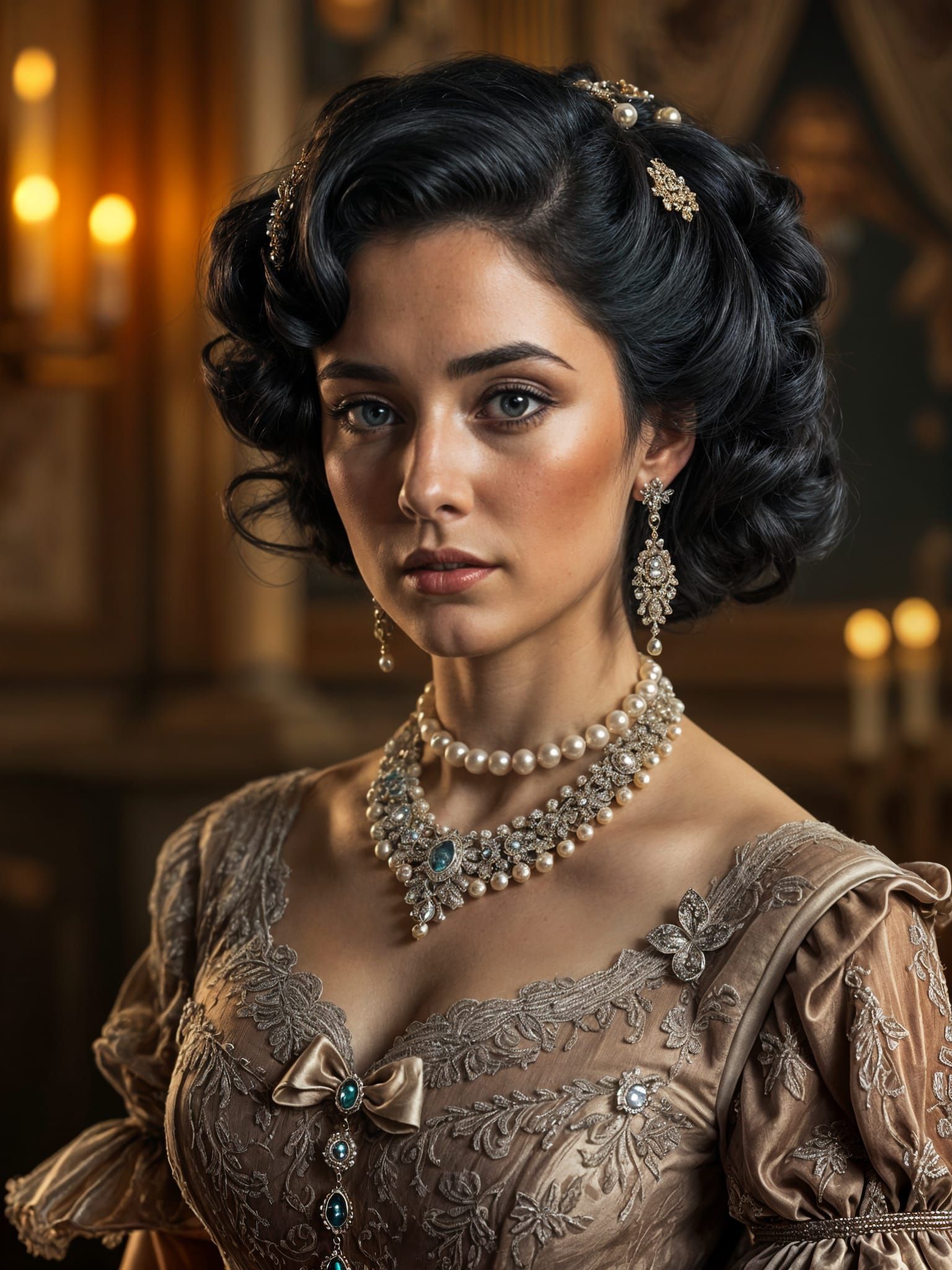 Elegant Victorian Lady in Opulent Attire