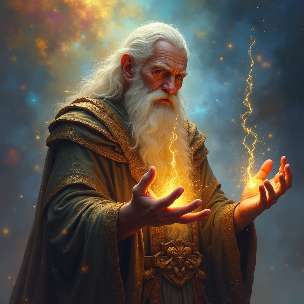 Ancient Cosmic Archmage Healer in Fantasy Art Style